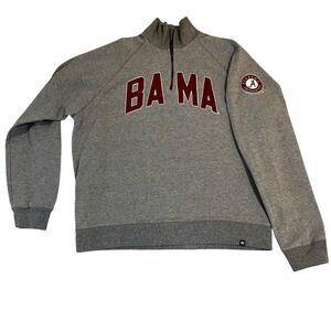 '47 Brand Alabama Crimson Tide BAMA Quarter Zip Sweatshirt XL Gray Collegiate